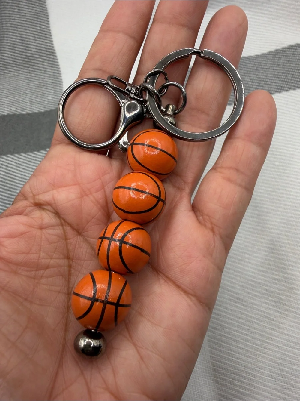 Basketball Bead Keychain